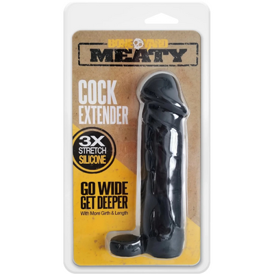 Boneyard Meaty 3X Stretch Silicone Penis Extender 6.5in - Black (8112045359321)