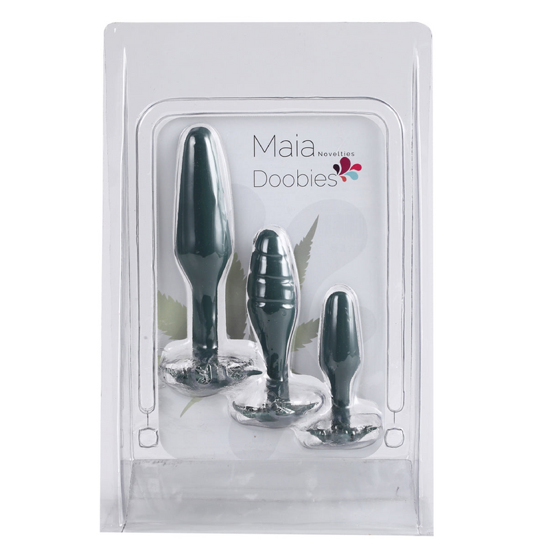 Doobies POT Leaf Anal Trainer Silicone Set - 3 Sizes 420 Series (8105964896473)
