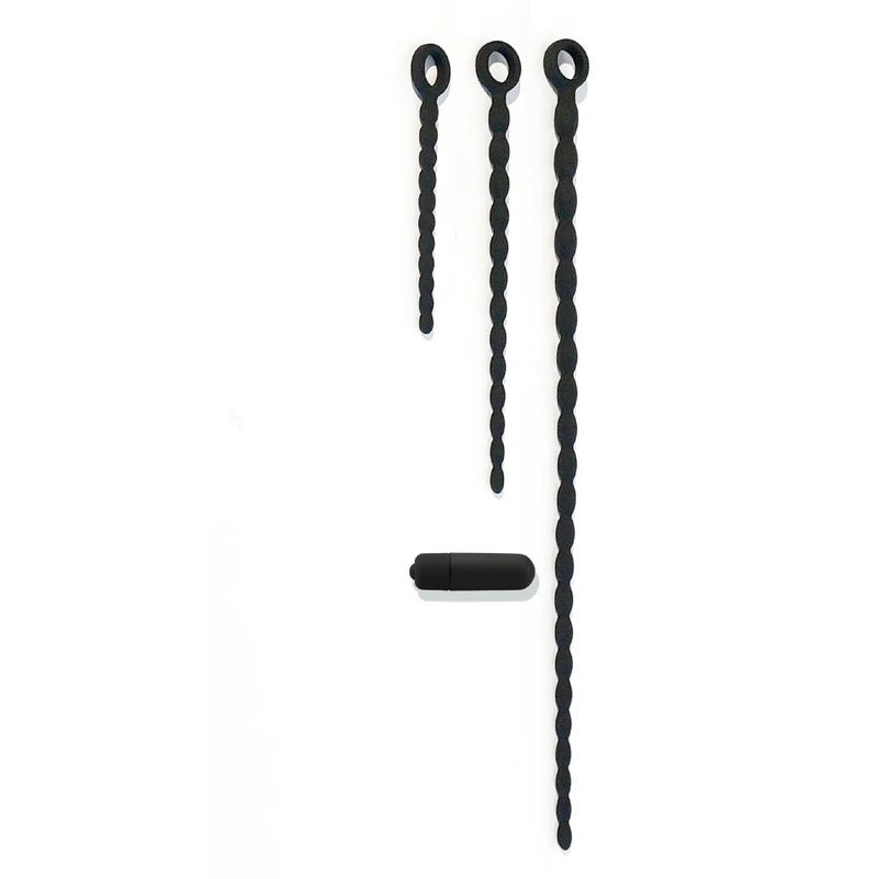 Boneyard Silicone Urethra Trainer Kit with Bullet (3 per set) - Black (8112127312089)