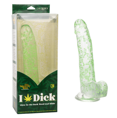 Naughty Bits® I Leaf Dick™ Glow-In-The-Dark Weed Leaf Dildo (8124422586585)