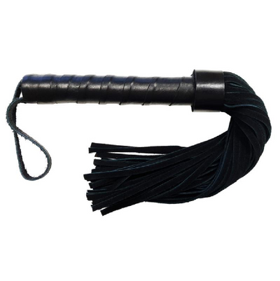 Rouge Leather Handle Suede Flogger - Black (8134261932249)