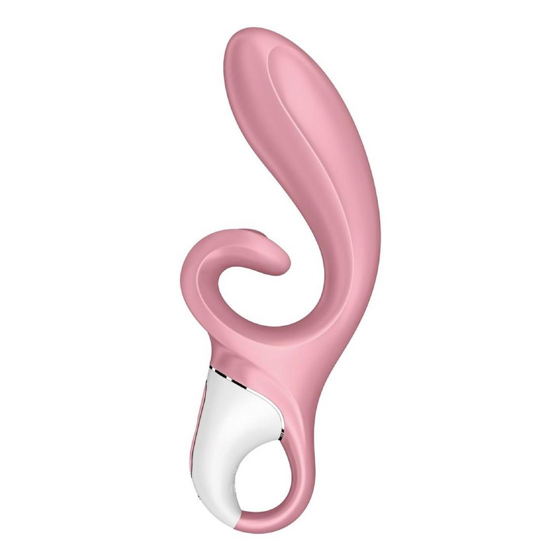 Satisfyer Hug Me Rechargeable Silicone Vibrator with Clitoral Stimulation - Pink (8134230999257)