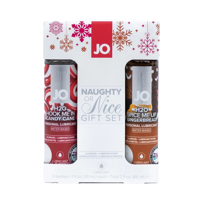 Jo Naughty Or Nice Flavored Waterbased Lube Gift Set Candy Cane And Gingerbread (8088617451737)