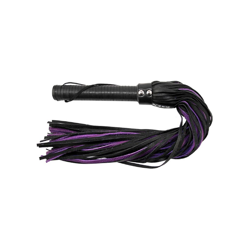 Rouge Leather Flogger - Black and Purple (8134259802329)