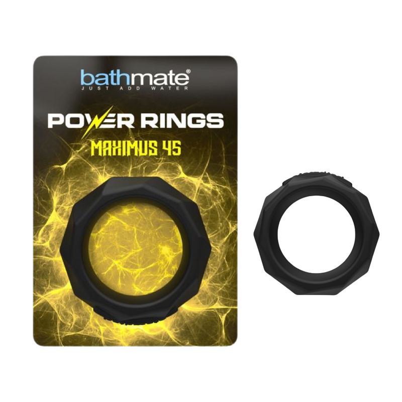 Bathmate Power Ring Maximus 45 Silicone Cockring - Black (8106871324889)