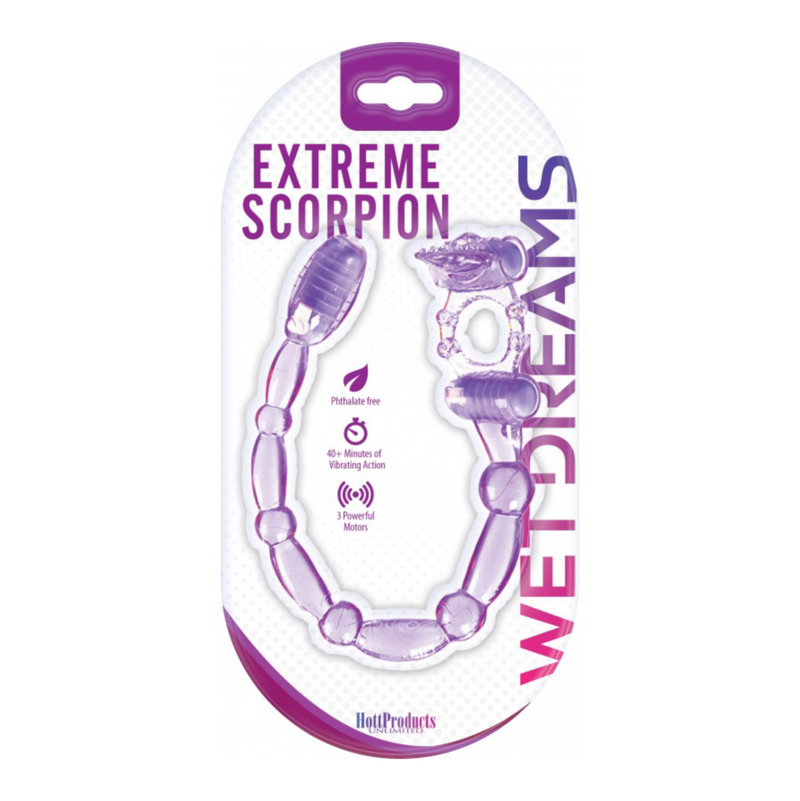 Wet Dreams Super Xtreme Vibrating Scorpion Silicone Cockring Waterproof Purple (1452872532067)