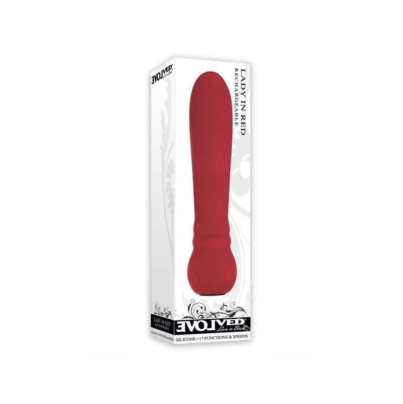 Lady In Red Silicone USB Rechargeable Bullet Waterproof Red 4.27 Inch (4454527336547)