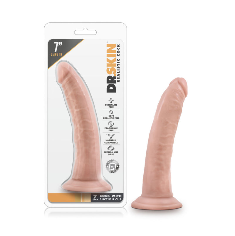 Dr. Skin - 7 Inch Cock With Suction Cup - Vanilla (4501163540579)