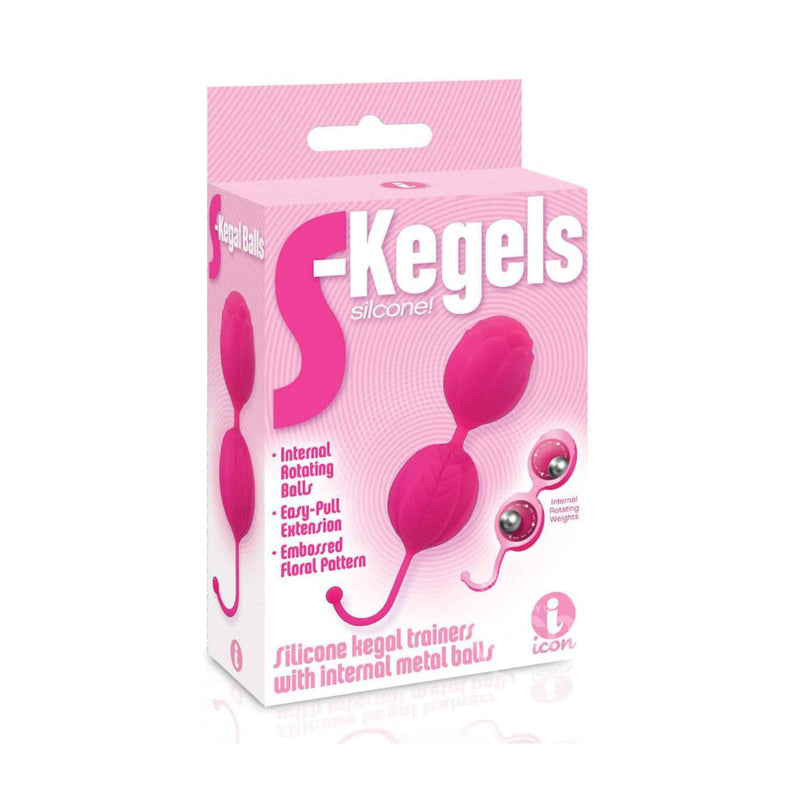 S-Kegels Silicone Textured Kegel Trainers With Internal Balls Pink (4469386018915)