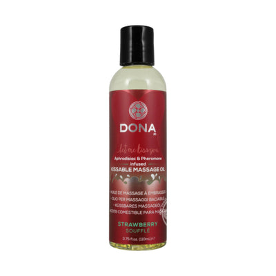 DonaDona Aphrodisiac & Pheromone Infused Kissable Massage Oil Strawberry Souffle 3.75 fl.oz / 110mL (4627331317859)