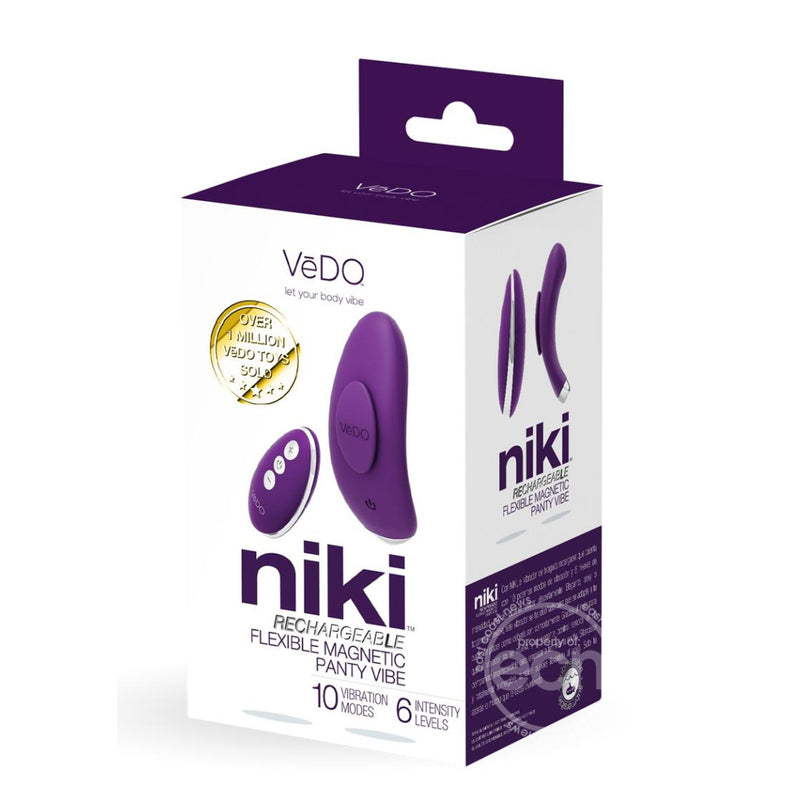 VeDO Niki Rechargeable Silicone Panty Vibrator - Deep Purple (6109071737029)
