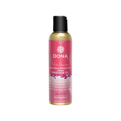 Dona Aphrodisiac & Pheromone Infused Massage Oil Flirty Blushing Berry 3.75 fl.oz / 110mL (4673824260195)