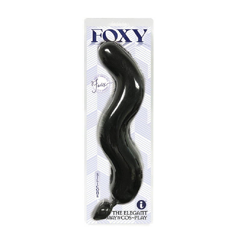 Foxy Silicone Tail Butt Plug-Black (8015408234713)