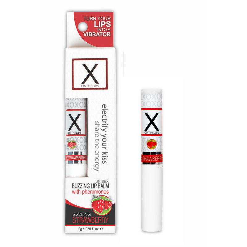X On the Lips Buzzing Lip Balm with Pheromones - Strawberry (4675733487715)