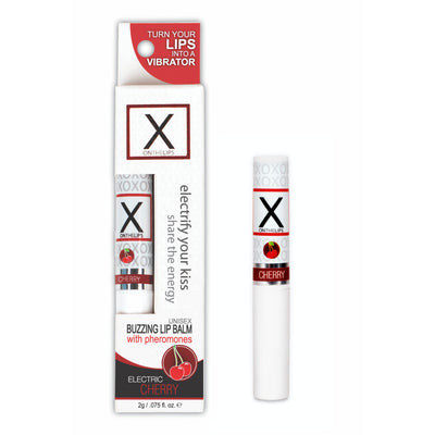 X On the Lips Buzzing Lip Balm with Pheromones - Cherry (4675739943011)