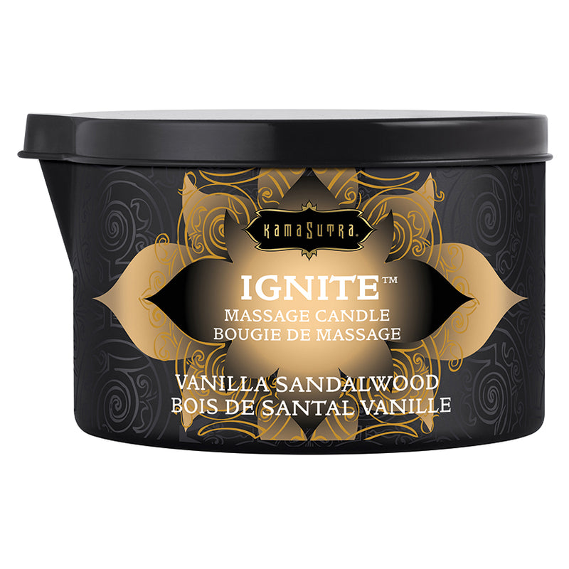 IGNITE massage oil candle 170g - Vanilla Sandalwood (6684697952453)