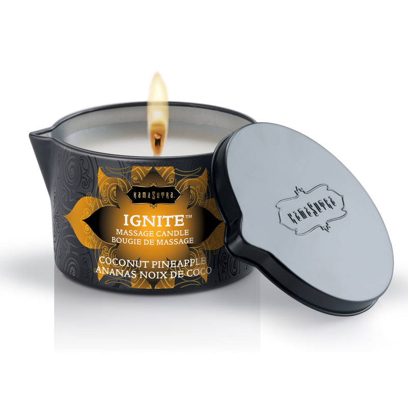 IGNITE massage oil candle 170g - Coconut Pineapple (3958021554275)