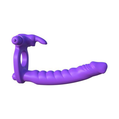 Fantasy C Ringz silicone Double Penetrator Rabbit Cockring Waterproof Purple (1492205797475)