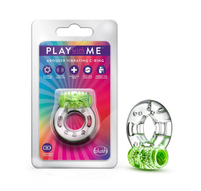 Play With Me - Arouser Vibrating C-Ring - Green (7815901184217)