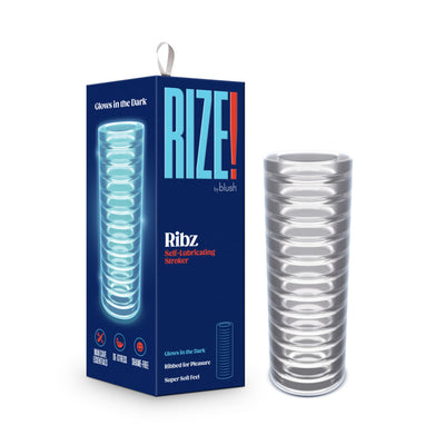 Rize - Ribz - Glow in the Dark Self-Lubricating Stroker - Clear (8124430090457)