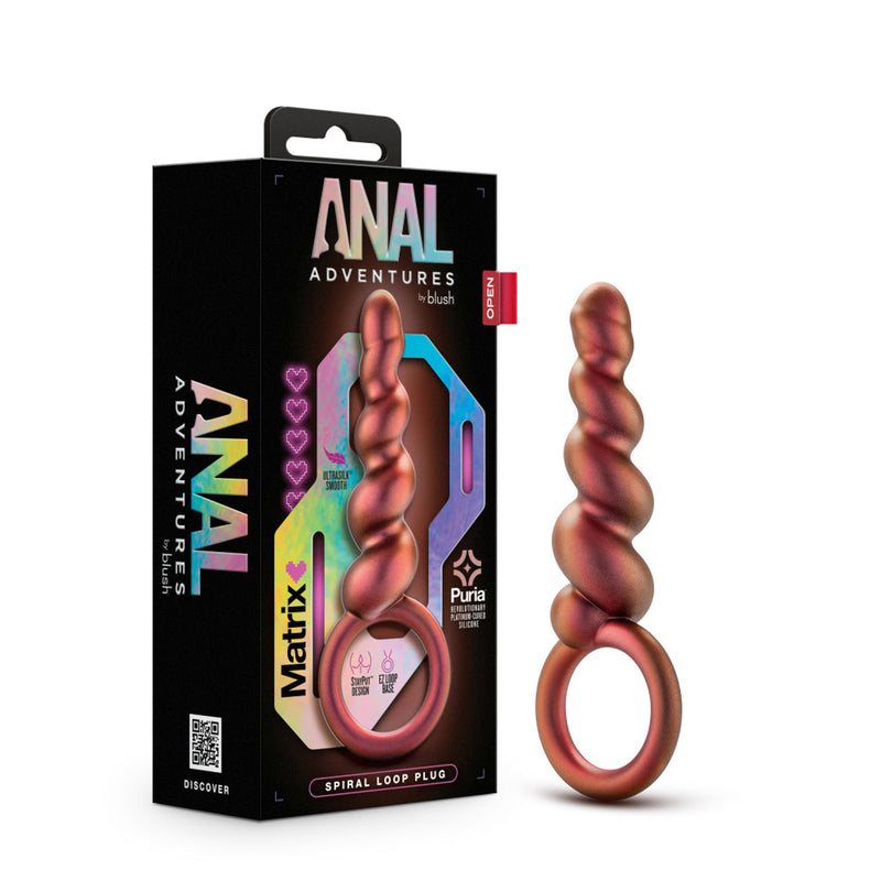 Anal Adventures Matrix - Spiral Loop Plug - Copper (7813624135897)