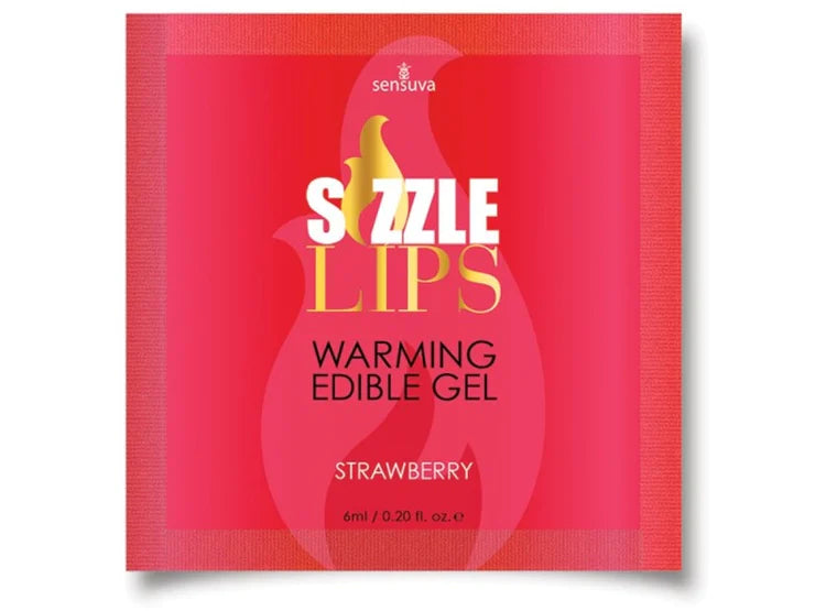 Sizzle Lips Warming Edible Gel Strawberry Foil (7731499925721)
