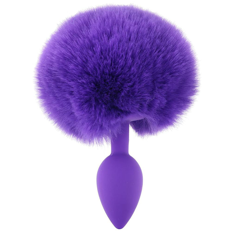 Neon Silicone Bunny Tail Butt Plug Purple (3562405658723)