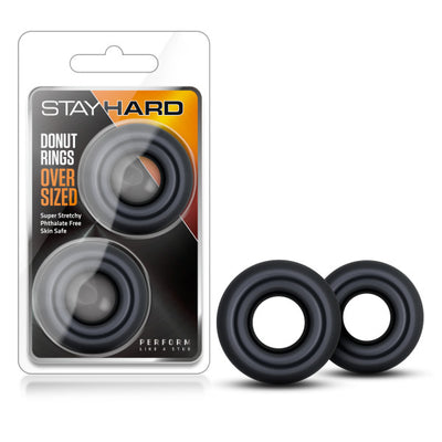 Stay Hard - Donut Rings Oversized - Black (4523269980259)