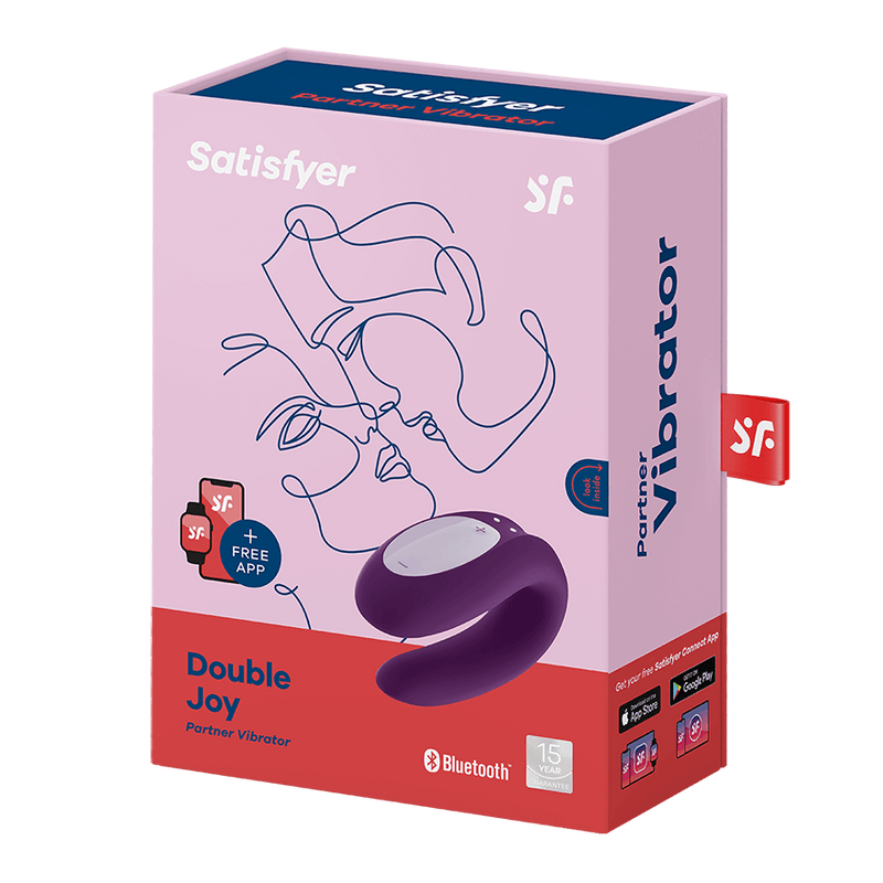 Satisfyer Double Joy Rechargeable Silicone Dual Stimulating Vibrator - Purple (6110271537349)