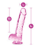 Naturally Yours - 6" Crystalline Dildo - Rose (7815866876121)