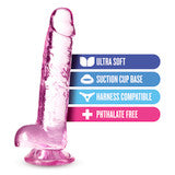 Naturally Yours - 7" Crystalline Dildo - Rose (7815257227481)