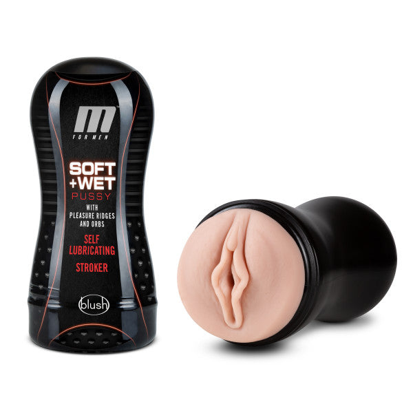 M for Men - Soft and Wet - Pussy with Pleasure Ridges and Orbs - Self Lubricating Stroker Cup - Vanilla (4651058135139)
