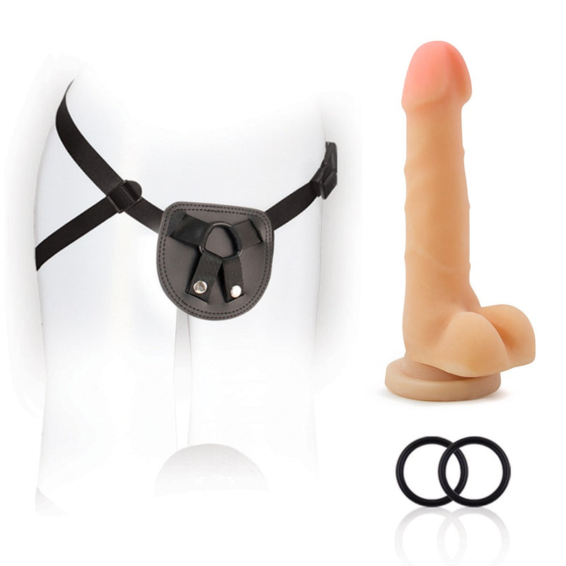 SX - For You Harness Kit with 7" Cock - Black (6106881458373)