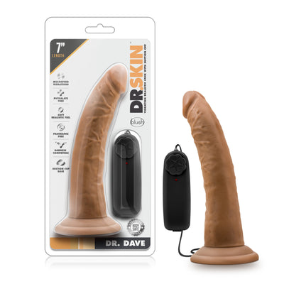 Dr. Skin - Dr. Dave - 7 Inch Vibrating Cock with Suction Cup - Mocha (6124720685253)