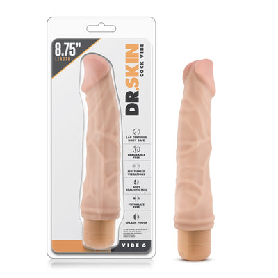 Dr. Skin - Cock Vibe 6 - 8.5 Inch Vibrating Cock - Beige (4719453175907)