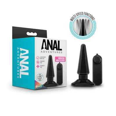 Anal Adventures Basic Vibrating Anal Pleaser With Remote Control - Black (6809389793477)
