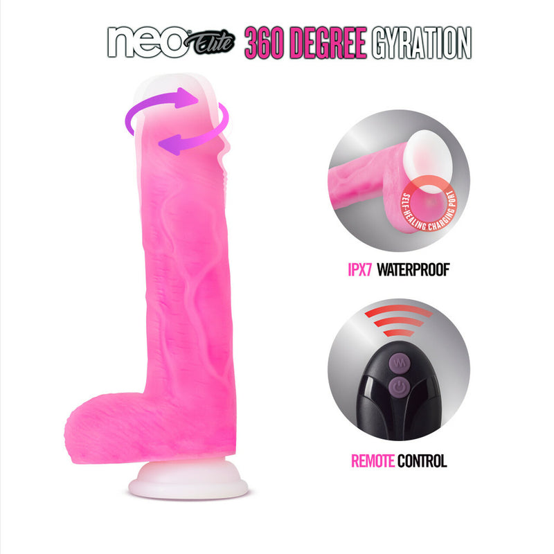 Neo Elite - Roxy - 8 Inch Gyrating Dildo - Pink (7761773002969)