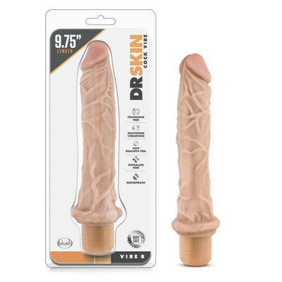 Dr. Skin - Cock Vibe 8 - 9.75 Inch Vibrating Cock - Beige (6964050133189)