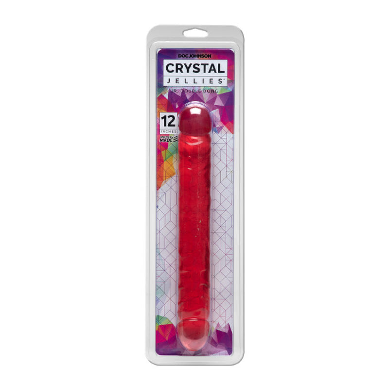 Crystal Jellies - 12 Inch Jr. Double Dong - Pink (4686692548707)