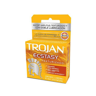 Trojan Condón Ecstasy Texturizado, 2 piezas (3970369159267)