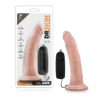 Dr. Skin - Dr. Dave - 7 Inch Vibrating Cock with Suction Cup - Vanilla (4703032148067)