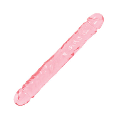 Crystal Jellies - 12 Inch Jr. Double Dong - Pink (4686692548707)