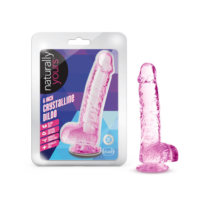 Naturally Yours - 6" Crystalline Dildo - Rose (7815866876121)