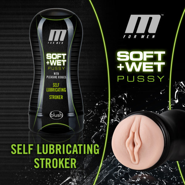 M for Men - Soft and Wet - Pussy with Pleasure Ridges - Self Lubricating Stroker Cup - Vanilla (4651058888803)