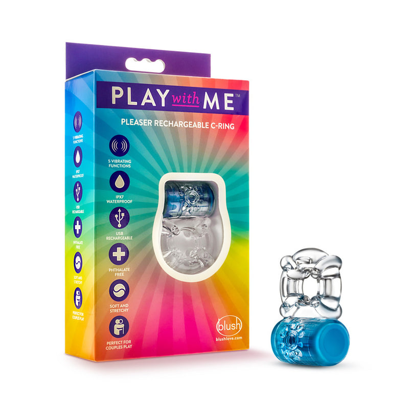 Play With Me - Pleaser Rechargeable C-Ring - Blue (7814906511577)